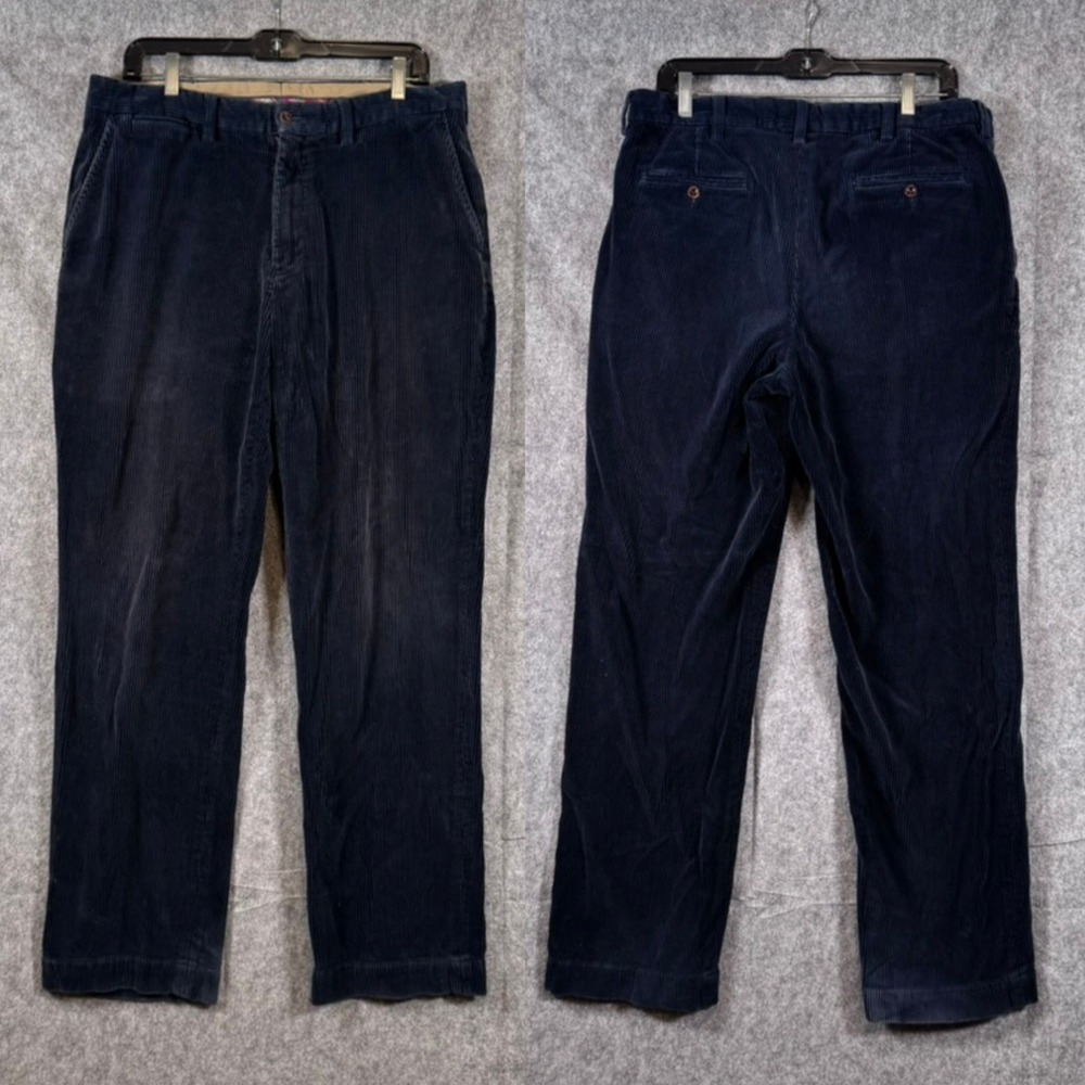 Vtg Polo Ralph Lauren Corduroy Pants Mens 34 X 32 90s Preston Preppy Navy Baggy